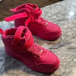 High-Top Athletic Sneakers in Bright Pink